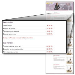 Mise en page pour restaurants